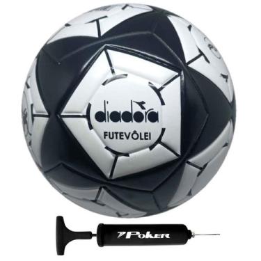 Imagem de Bola Futevolei Diadora Altinha Elite-R + Bomba de Ar, Branco