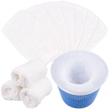 Imagem de ZenBeya Meias Skimmers, pacote com 30 meias de piscina para cesta de escumadeira para filtrar detritos e folhas, meias de escumadeira de piscina limpas para enterrar e acima do solo