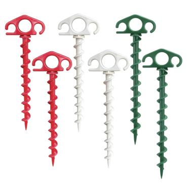 Imagem de COBARYEN Estacas de barraca âncoras de solo aparafusadas, pacote com 6 estacas de areia para praia 23 cm pinos de barraca em espiral resistentes para acampamento, festa, caminhada, decoração ao ar