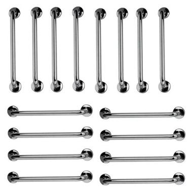 Imagem de Barra de Apoio 60cm Inox Kit 18 Unidades Idoso Gestante Banheiro Box A