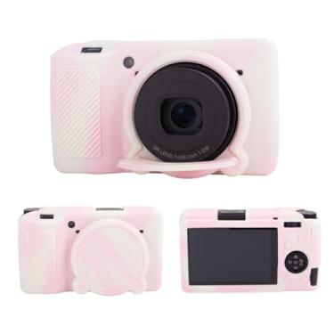 Imagem de MUZIRI KINOKOO Capa de silicone compatível com câmera Ricoh GR III/GR III X, borracha macia e leve GR III/GR IIIX /GR3, acessórios de capa protetora com capa de lente removível - rosa enevoado