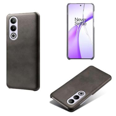Imagem de Capa para Oneplus Ace 3V,Proteção contra quedas,Casca de volta de cor sólida simples,Design de couro de imitação de plástico-Black