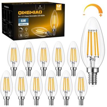 Imagem de Lâmpadas LED de candelabro Qingmiao B11 E12 6W (60W Equiv) 3000K