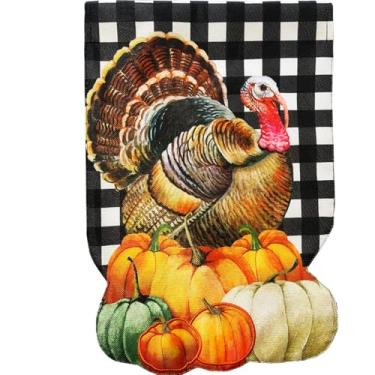 Imagem de Briarwood Lane Bandeira de casa de outono 40 x 28 para colheita ao ar livre peru estopa para outono bandeira de casa