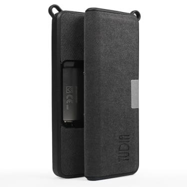 Imagem de TUDIA Capa de couro para viagem compatível com KardiaMobile 6L, fecho magnético de couro durável com porta-chaves, leve, fina, capa protetora de corpo inteiro (preto)