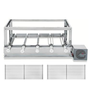 Imagem de Churrasqueira Grill Rotativa The Grill Inox - 5 Espetos Giratórios + 2