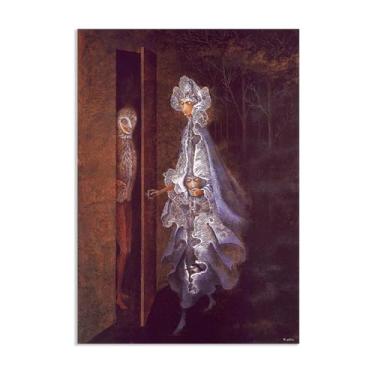 Imagem de Remedios Varo impressões em tela arte de parede The Gathering pinturas famosas em tela surrealismo pôsteres Imagem para quarto decoração de casa Remedios Varo decoração de parede 100 x 70 cm