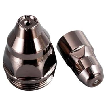 Imagem de MERIGLARE Bico de maçarico de corte de plasma 2 peças, resistente, controle preciso de, eletrodo de reparo de cobre para cabeças de maçarico, Furo 1.7 Mm