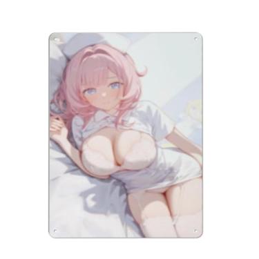 Imagem de Anime Sexy Bikini Hot Girl Pinup Girl Metal Tin Sign Wall Art Poster Decor for Home Bar Club Bedroom Bathroom Man Cave Otaku 30,5 x 40,6 cm, Aa089
