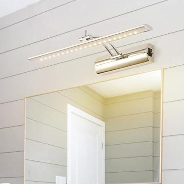 Imagem de Luzes de parede LED espelho de banheiro com interruptor retrátil ângulo ajustável arandelas de parede cômoda de aço inoxidável à prova d'água lâmpadas de parede luz de imagem sala de estar quarto