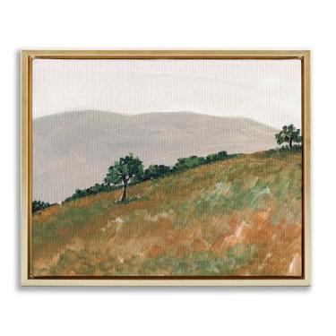 Imagem de Stupell Industries Arte de parede em tela flutuante com moldura dourada paisagem paisagem de colina por Nikita Jariwala, 43 x 53 cm