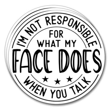 Imagem de (3 peças) I'm Not Responsible for What My Face Does When You Talk Adesivo engraçado frases motivacionais decalques decoram livros, laptop, celular, garrafas de água, Kindles, Tumbler, adesivos de