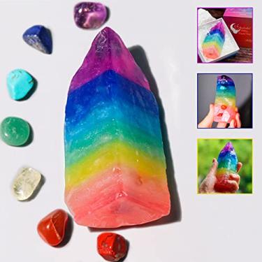 Imagem de Crystal Chakra Soap Rock – Sabonete – Fragância de óleo essencial de jasmim – Pedras preciosas naturais – Energia de cura – Sabonete extravagante – Pele hidratante – Sabonete perfumado presente para
