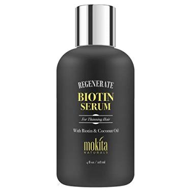 Imagem de Mokita Naturals Soro para crescimento do cabelo – Fórmula exclusiva de biotina sem parabenos para crescimento saudável do cabelo em homens e mulheres, todos os tipos de cabelo – 113 g