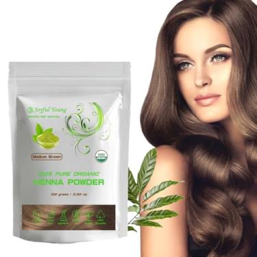 Imagem de Tintura de cabelo de henna 100% orgânica – tintura de cabelo natural, sem produtos químicos para cores ricas e vibrantes e brilho – cobertura cinza, segura para todos os tipos de cabelo, vegano não