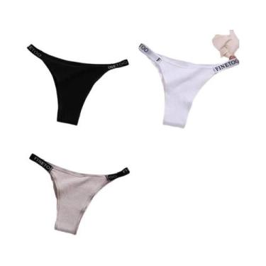 Imagem de Conjunto De Calcinhas De Algodão Feminino Com 3 Calcinhas Sexy Tanga L