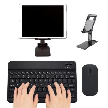 Imagem de Kit Teclado Mouse Sem Fio +Suporte Para Ipad Xiaomi Mi Pad 5 - Star Ca