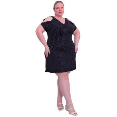 Imagem de Vestido Feminino Plus Size Confortável - WM, G1, Poá