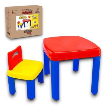 Imagem de Mesinha de Brinquedo Infantil Com 1 Mesa e 1 Cadeiras Para Meninos e M