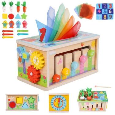 Imagem de Caixa de lenços Toy Ancaixin Montessori 6 em 1 com mais de 6 meses com