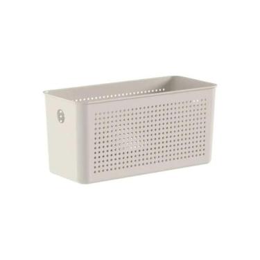 Imagem de Cesto Organizador Empilhável Multiuso Lavanderia 4,2 Litros - Ou, Bege