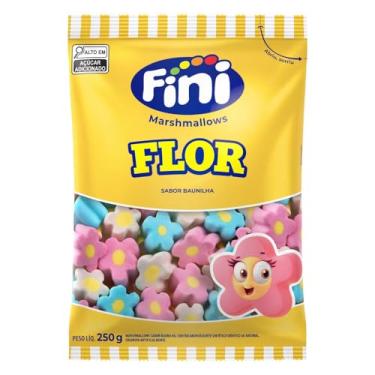 Imagem de Marshmallow Fini 250g Sem Glúten – Coração, Flor, Camping, Torção Azul, Torção Rosa ou Torção Recheadinho (Flor)