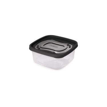 Imagem de Pote de Alimentos Quadrado 1,1 Litro Transparente Com Tampa - Plasútil