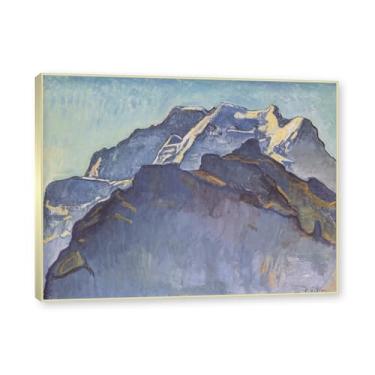 Imagem de Moldura champanhe. Imagem natureza em tela, (paisagem 13) de Ferdinand Hodler, reprodução de quadros, quadro de arte de parede de tela para casa. 60x80cm