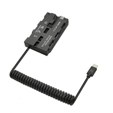 Imagem de Cabo de alimentação em espiral totalmente decodificado USB C tipo C PD para NP F550, NP F550/F570/F770/F970, Atomos Ninja V/Shinobi/Shogun7, luzes LED, DSLR/câmera, entrada 9/12V 99 cm