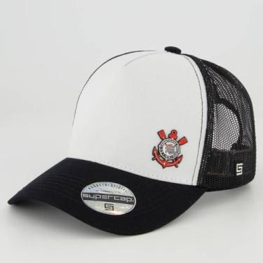 Imagem de Boné Corinthians Trucker Branco e Preto - Supercap, Único