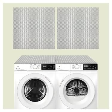 Imagem de Capas de lavadora e secadora para a parte superior, 2 peças, 68.6 cm x 68.6 cm, cobertura de roupa cinza para lavadora e secadora, tapete protetor de diatomita, antiderrapante, à prova de poeira