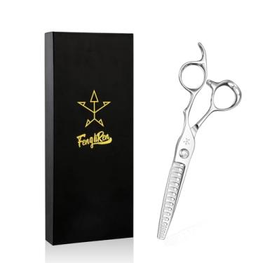Imagem de Fengliren Tesoura profissional de corte de cabelo para corte de cabelo, tesoura de dentes de barbeiro, tesoura de texturização, 14 cm, liga de aço inoxidável avançada para homens, mulheres, salão e