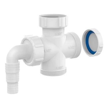 Imagem de 2X Conexão Pia Maquina Lavar Louça Roupa Cruzeta Sifão 1.1/2