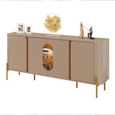 Imagem de Aparador Buffet Tambau Sala 4 Portas Pés em Aço LED Interno - Móveis B