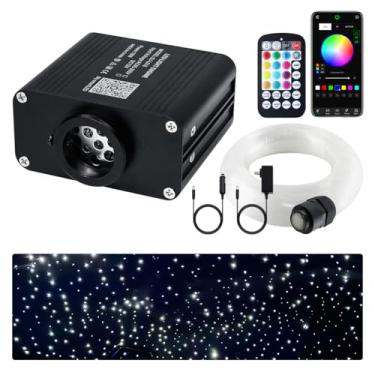 Imagem de Kit de luzes de teto Starlight de fibra óptica com aplicação cintilante de 16 W, kit de luz de teto RGBW ativado por música estrela de fibra óptica para carro Headliner Star/Home200 peças x 0,04 cm
