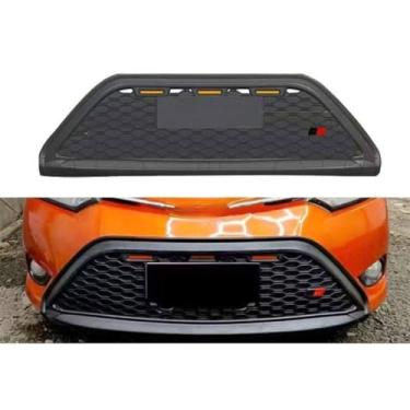 Imagem de Grade de para-choque de carro tiras decorativas kit de carroceria grade de corrida grade de para-choque dianteiro compatível com VIOS Yaris sedan 2014-2018 peça externa