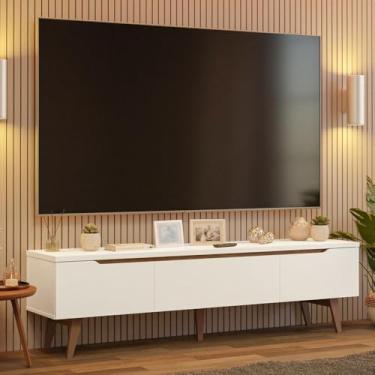 Imagem de Rack para Tv até 80 Polegadas 180cm 2 Portas 1 Gaveta Branco/rustic Doha Madesa