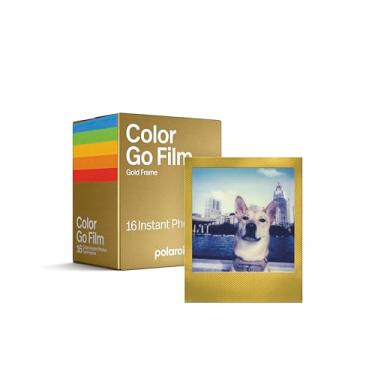 Imagem de Polaroid Filme Go Color - Pacote duplo com moldura dourada (16 fotos) (6588) - Compatível apenas com câmera Polaroid Go