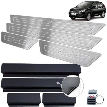 Imagem de Soleira Em Aço Inox Jac J3 2010 A 2015 Prata Baixo Relevo