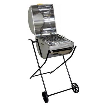 Imagem de Churrasqueira Garden Grill Inox Grelha e Carrinho 94x40x35cm - Ouro Mi