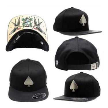 Imagem de Boné Bone Mcd Beija Flor Aba Reta Fitão Preto