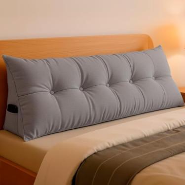 Imagem de Almofada de Cabeceira Encosto Apoio para Lombar com Bolso Lateral 195x50x20 - BF Colchões