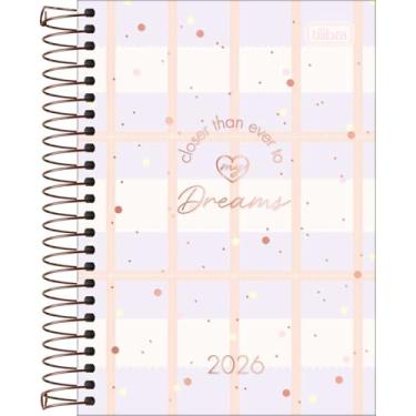 Imagem de Tilibra - Agenda Espiral Diária 12,9 x 18,7 cm Soho 2026 - Fundo Quadriculado Lilás