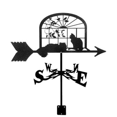 Imagem de Suporte De Metal Ao Ar Livre Cata-vento Cata-vento Ferramentas De Medição Cata-vento Indicador De Direção Do Vento Aço Inoxidável Para Jardins Ao Ar Livre Casas Pátio Gramados, B, 35 * 50cm