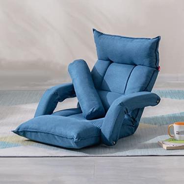 Imagem de espreguiçadeira, poltrona para quarto, cadeira de braço para adultos, cadeira de chão, cama com almofada lombar, ajuste de costas e cabeça, cadeira de sofá preguiçosa individual, cadeira de meditação
