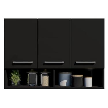 Imagem de Armario Compacto Para Ambientes Pequenos Com Nicho (Preto)