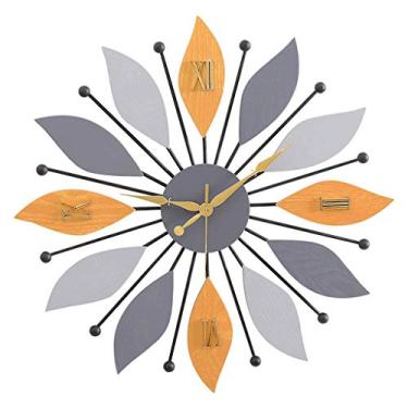 Imagem de xiangfushe Relógio de parede 55 cm Simplicidade Moderna Relógio de Parede Mostrador de Madeira com Numerais Romanos Relógio Decorativo para Sala de Estar Quarto Escritório Espaço Decoração Relógio