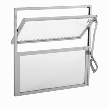 Imagem de JANELA VITRO BASCULANTE 50x50CM BRILHO COM 2 VIDROS CANELADOS ASTRA