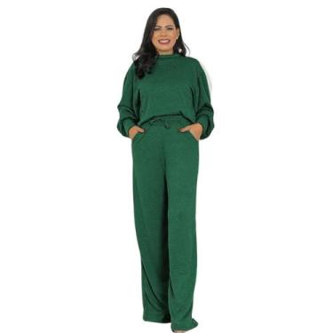 Imagem de Conjunto Feminino Calça Pantalona E Blusa Inverno Quente Lanzinha Conf
