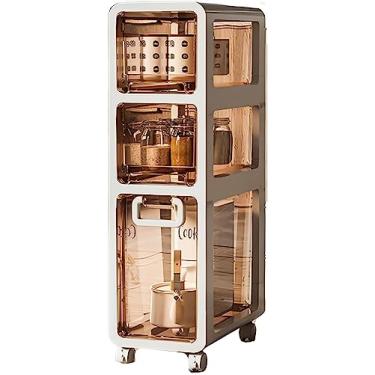 Imagem de Armário de banheiro fino, armário de armazenamento de papel higiênico fino de grande capacidade com gavetas e rodízios transparentes, armário de armazenamento de papel higiênico à prova d'água para